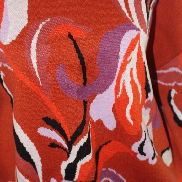Maeve, Anthropologie floral orange sweater. - Picture 7 of 12
